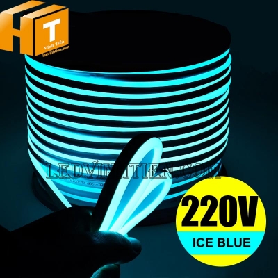Đèn led dây neon flex 220V dẹp 180 độ màu xanh ngọc