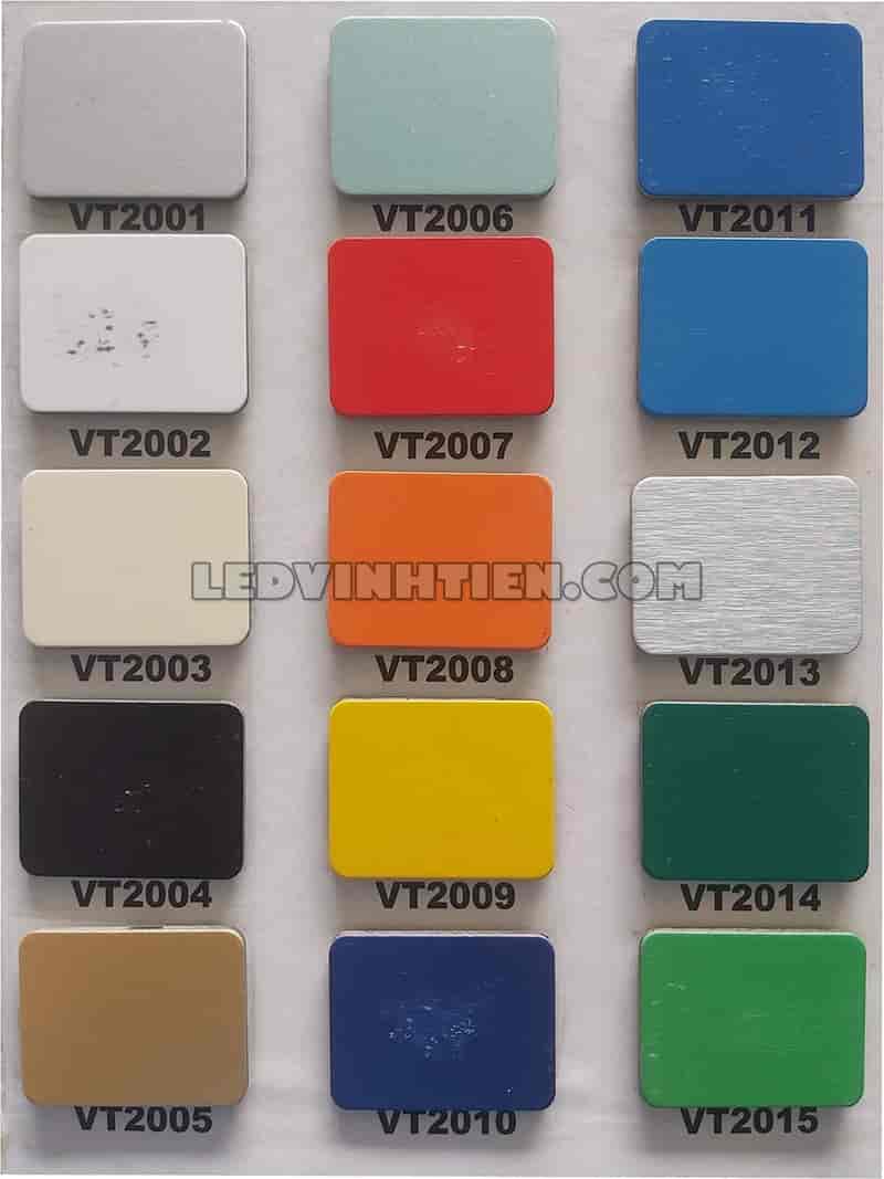 Bảng màu tấm ốp Aluminium