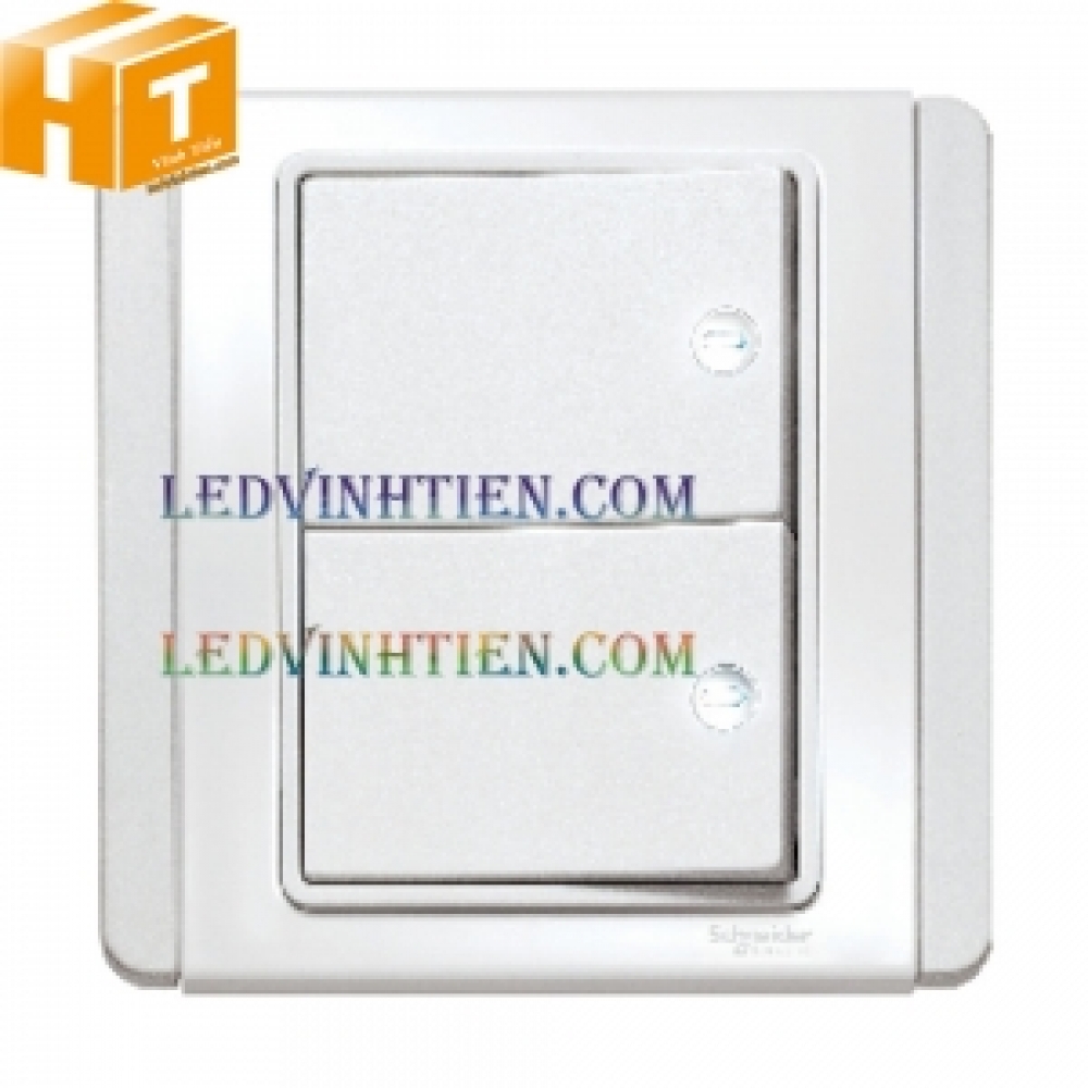 Công tắc đôi dolly 1 chiều  màu trắng Schneider