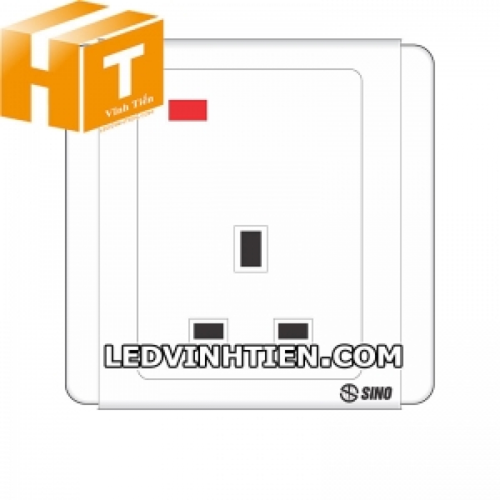 Ổ cắm 3 chấu vuông có đèn S6613N Sino Vanlock