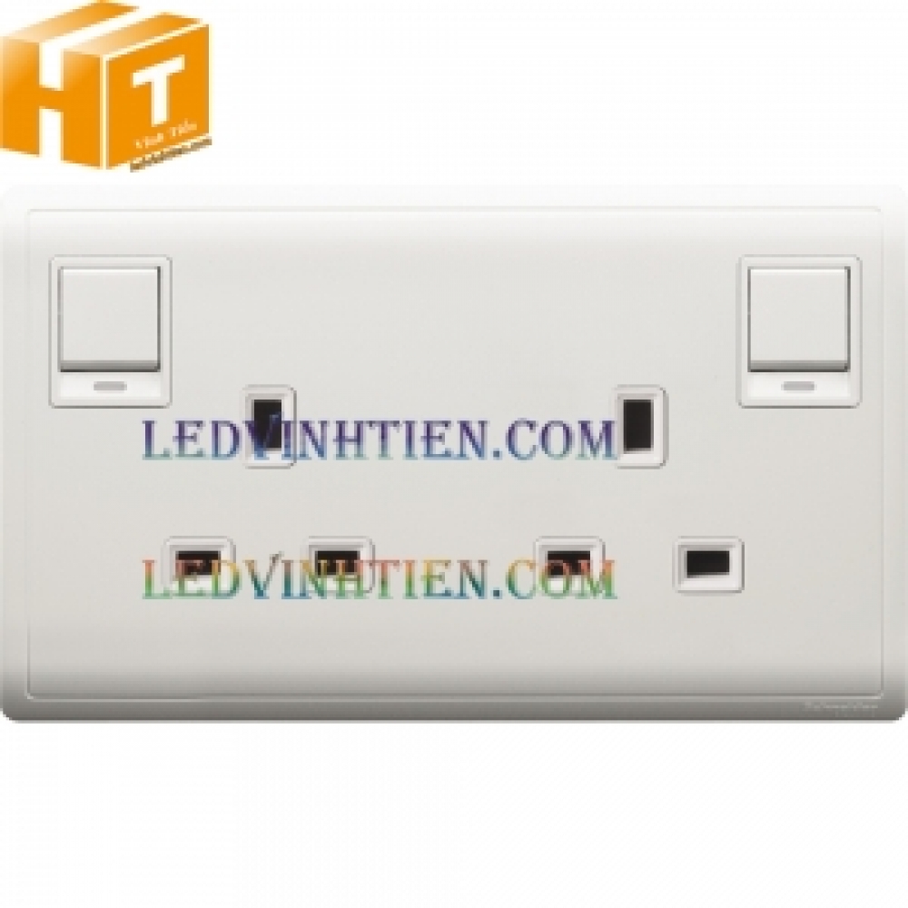 Ổ cắm đôi 3 chân 13A E82T25DN_WE
