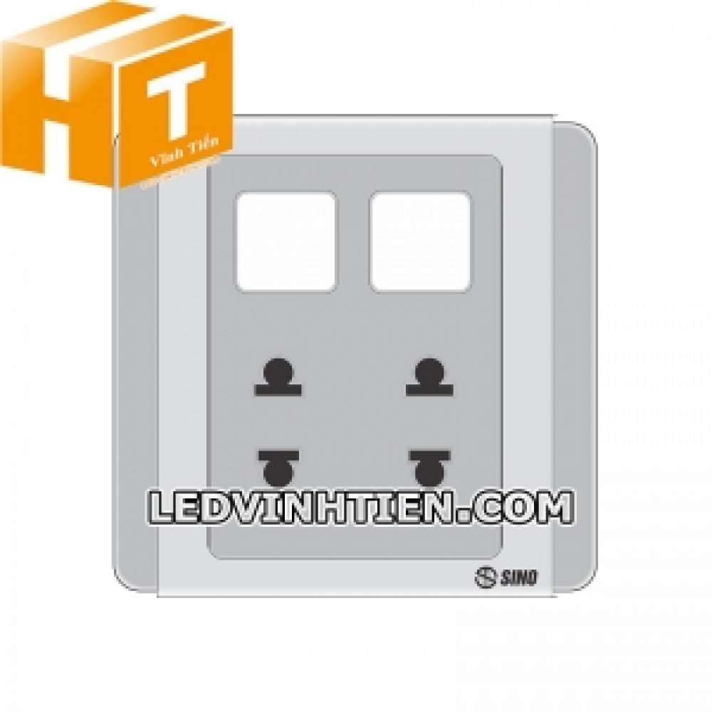 Ổ cắm đôi 2 chấu 2 lỗ S66GU2XX Sino
