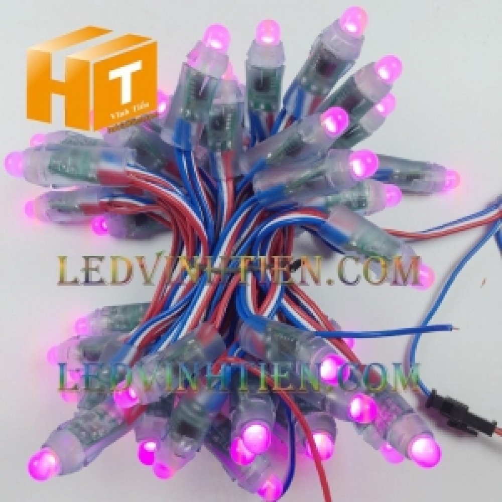 Led đúc F8 5V đầu đục màu hồng