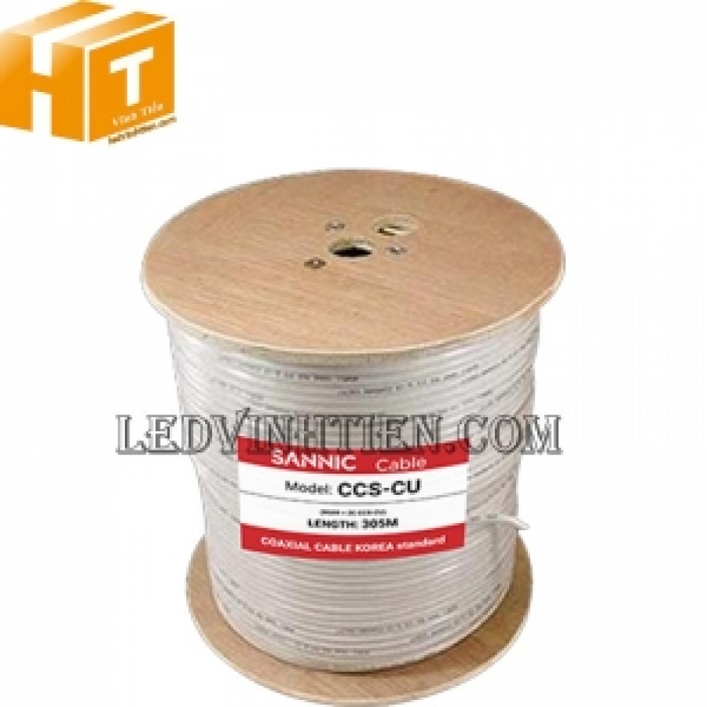 Cáp đồng trục liền nguồn SANNIC CCS-CU cuộn 305m