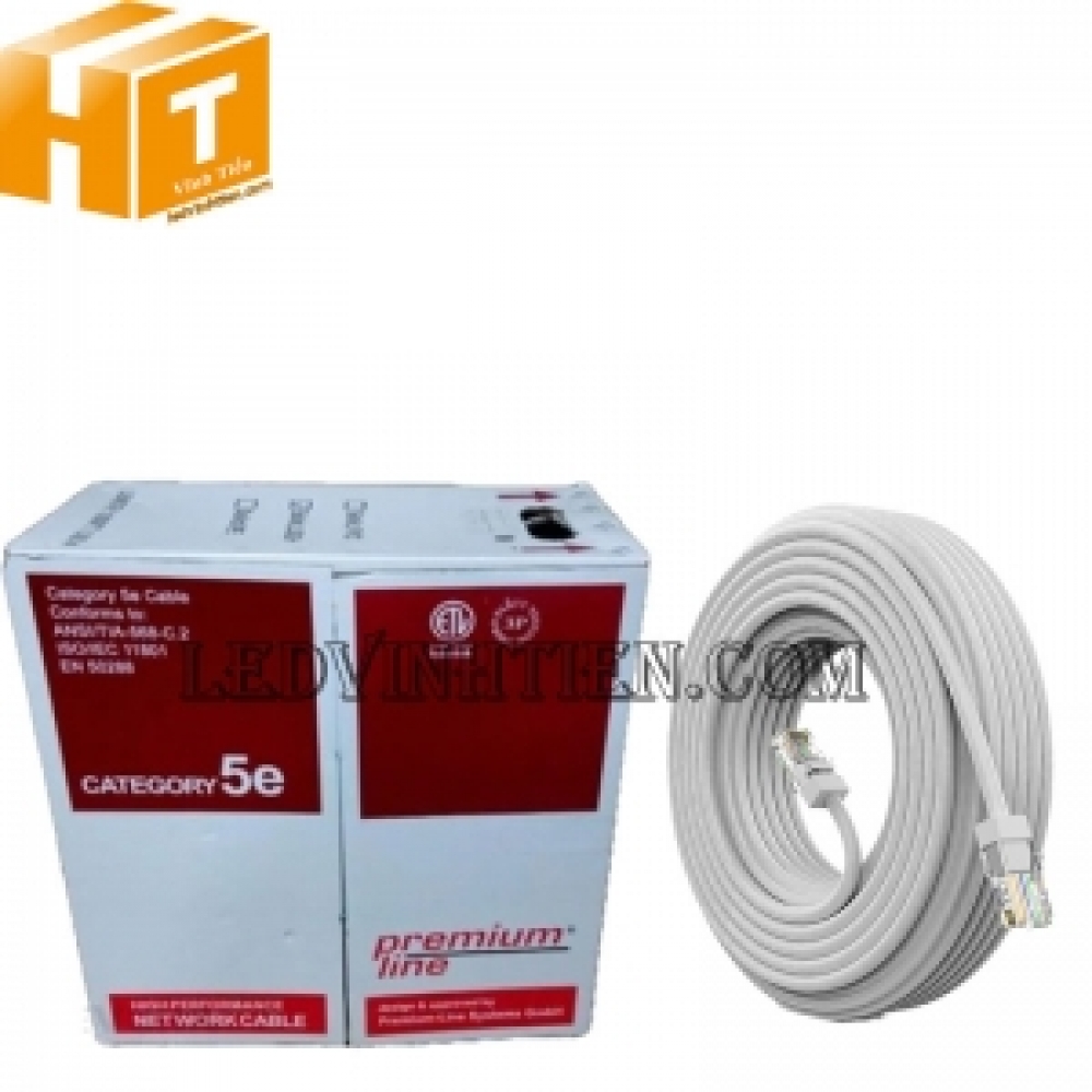 Cáp mạng Cat.5e U/UTP Premium Line Gray