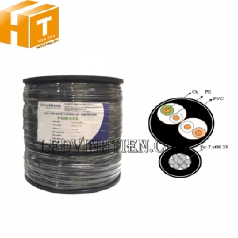 Cáp mạng CAT3 cường lực HUVIRON F-CAT3-CL-04