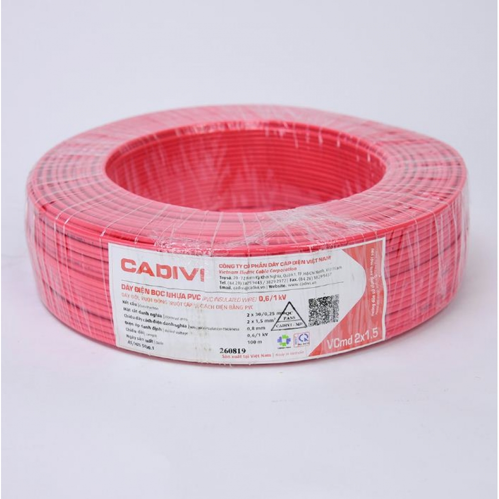 Mua dây điện Cadivi VCmd 2x1.5 giá rẻ hơn tại ledvinhtien.com