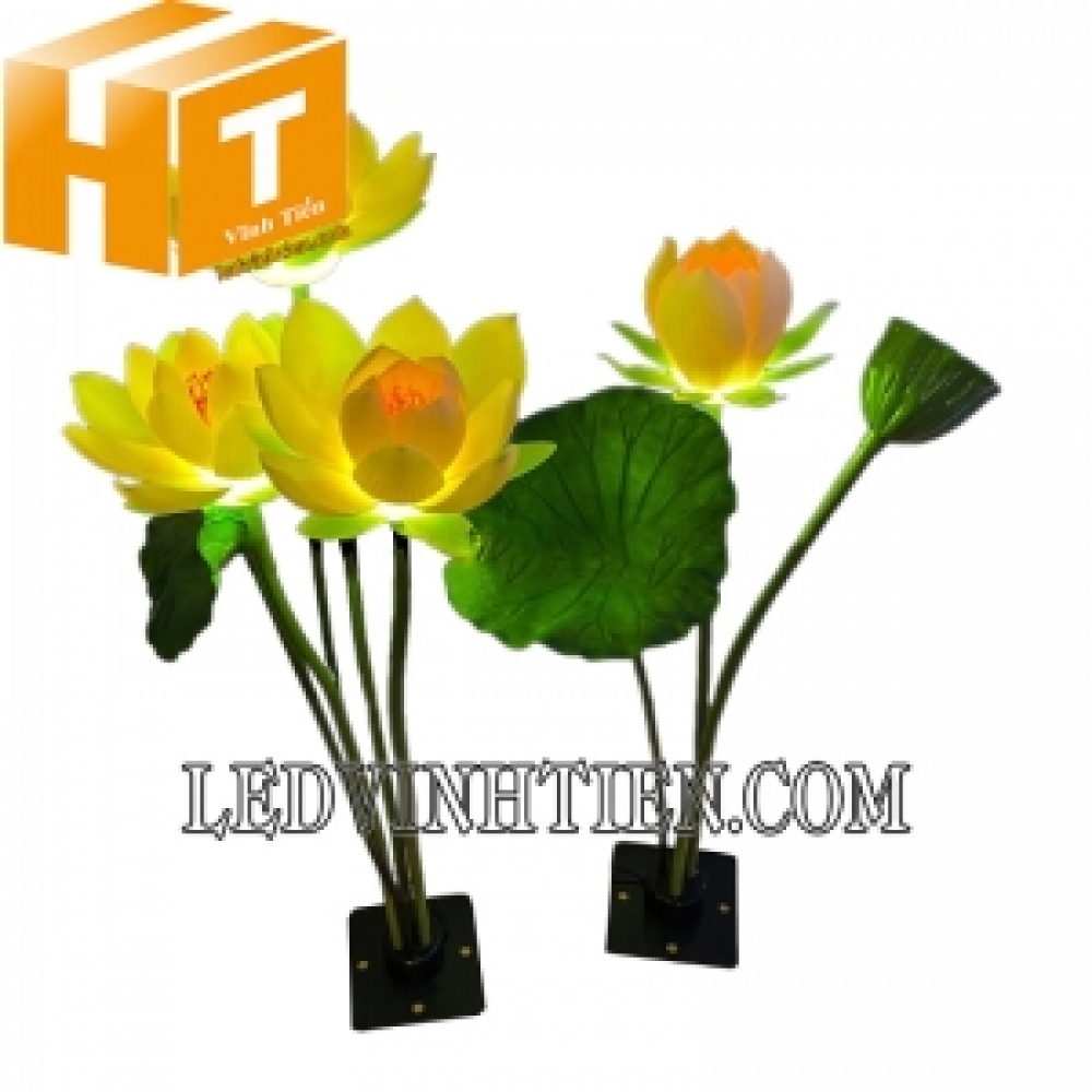 Đèn hoa sen led tự nở màu vàng