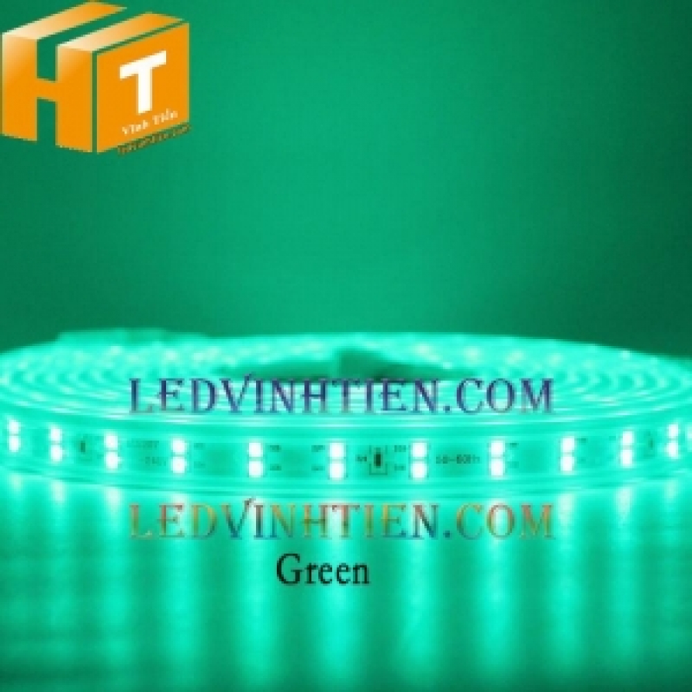 Đèn led dây 2835 led đôi 220v màu xanh lá