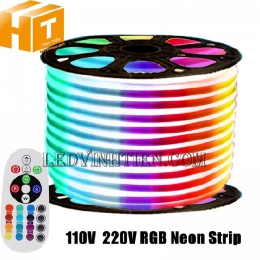 Đèn led dây neon RGB 220V cuộn 100m