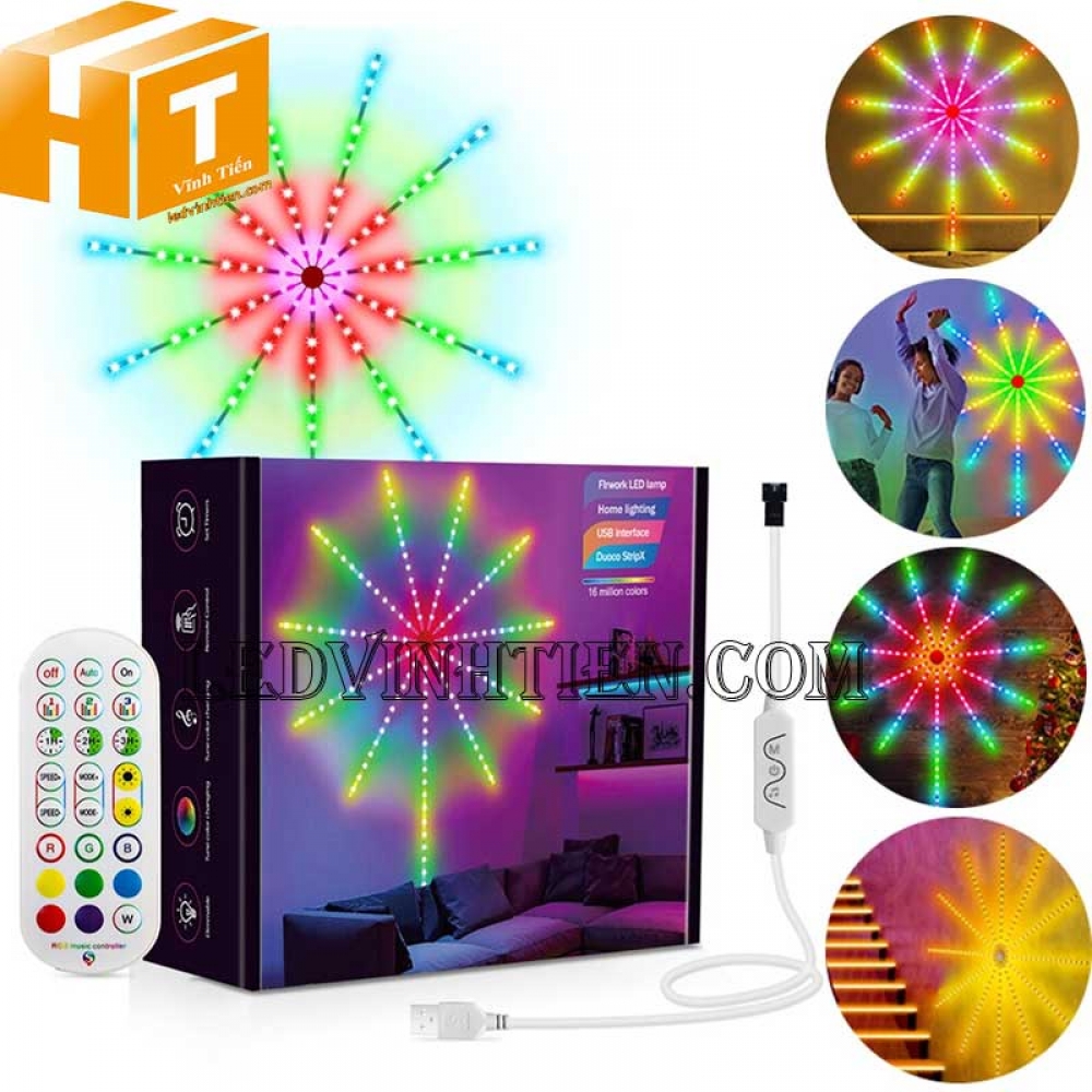 Đèn led dây pháo hoa, kết nối qua app