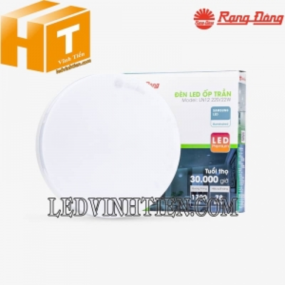 Đèn led ốp trần tròn đế nhôm LN12 220/22W