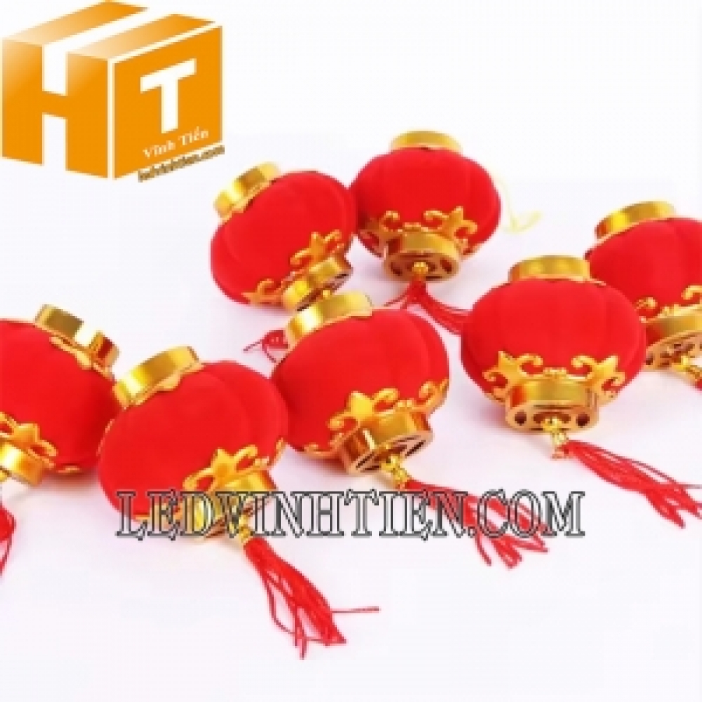 Đèn lồng nhựa bọc nhung màu đỏ