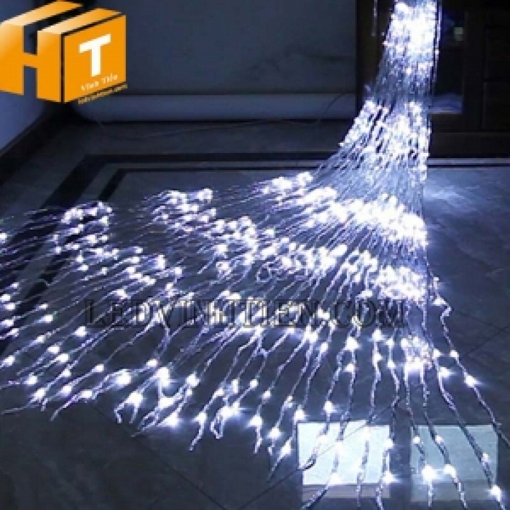 Đèn rèm led thác nước đổ màu trắng