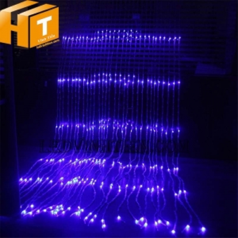 Đèn rèm led thác nước đổ màu xanh dương