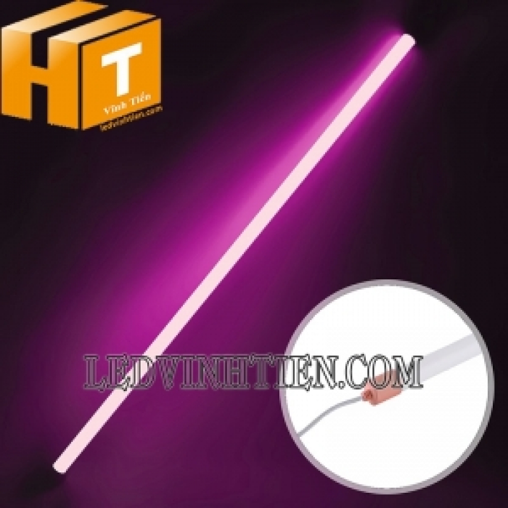 Đèn tuýp led T8 1m2 chống nước màu hồng