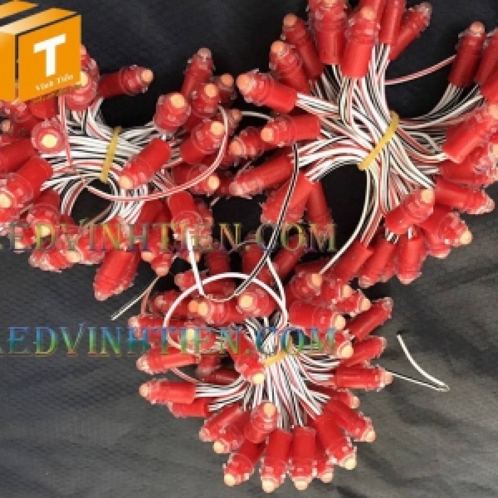 Led đúc F5 12V đế 9mm đục màu đỏ