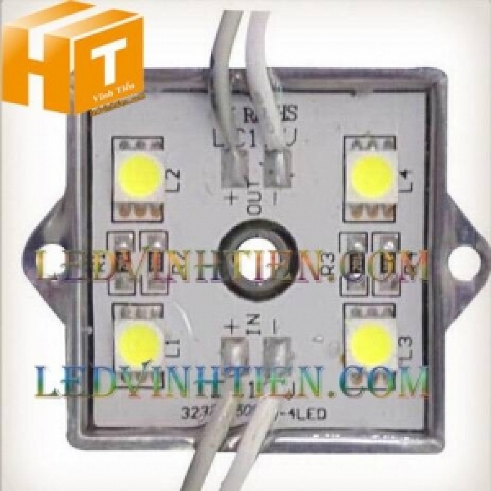 Led hắt 4 bóng đế sắt màu trắng