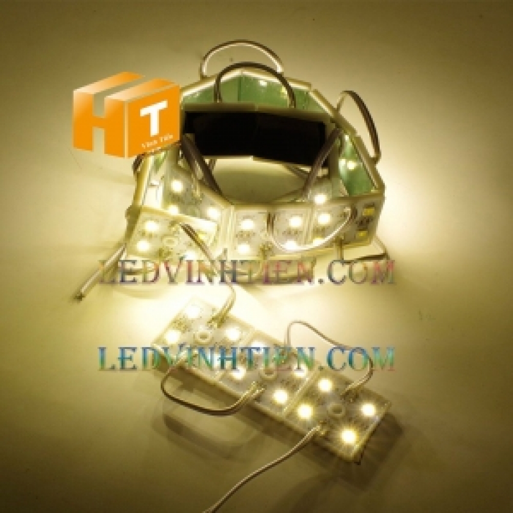 Led module 4 bóng 5050 đế nhựa màu vàng