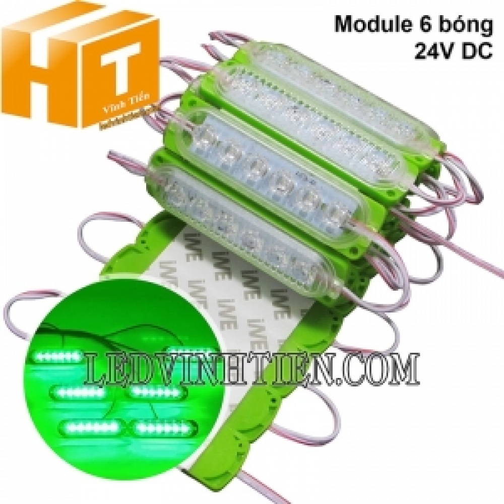 Led module 6 bóng 24V xanh lá