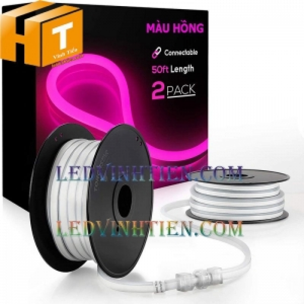 Led neon 12V 50m màu hồng