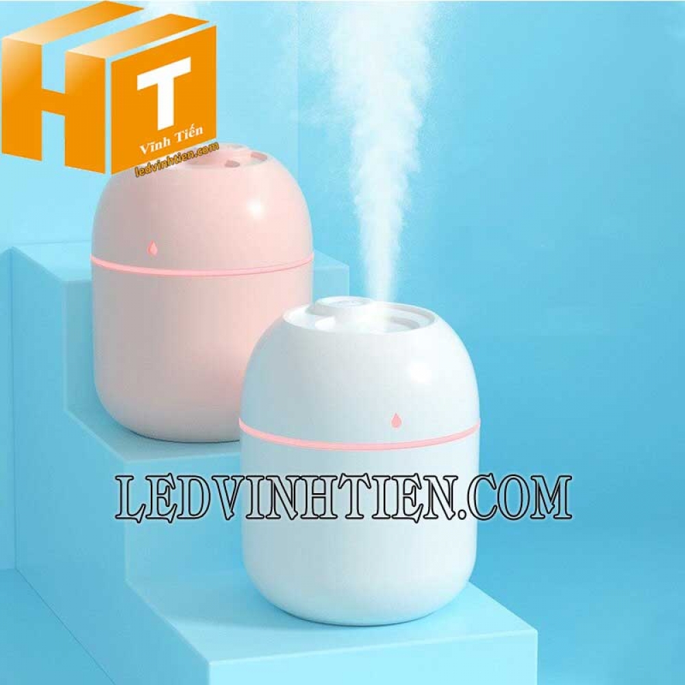 Máy tạo độ ẩm hình trụ đèn led 220ml