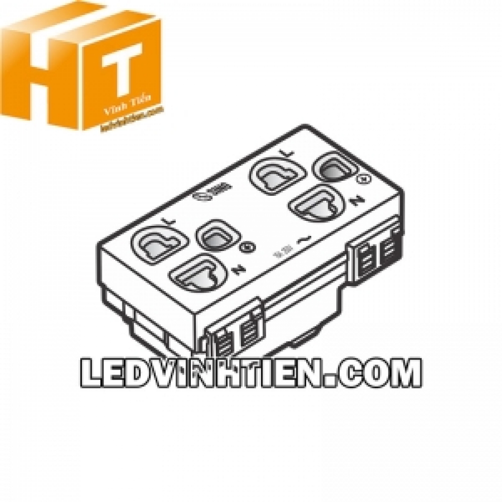 Ổ cắm 3 chấu kép có màn che Sino Vanlock