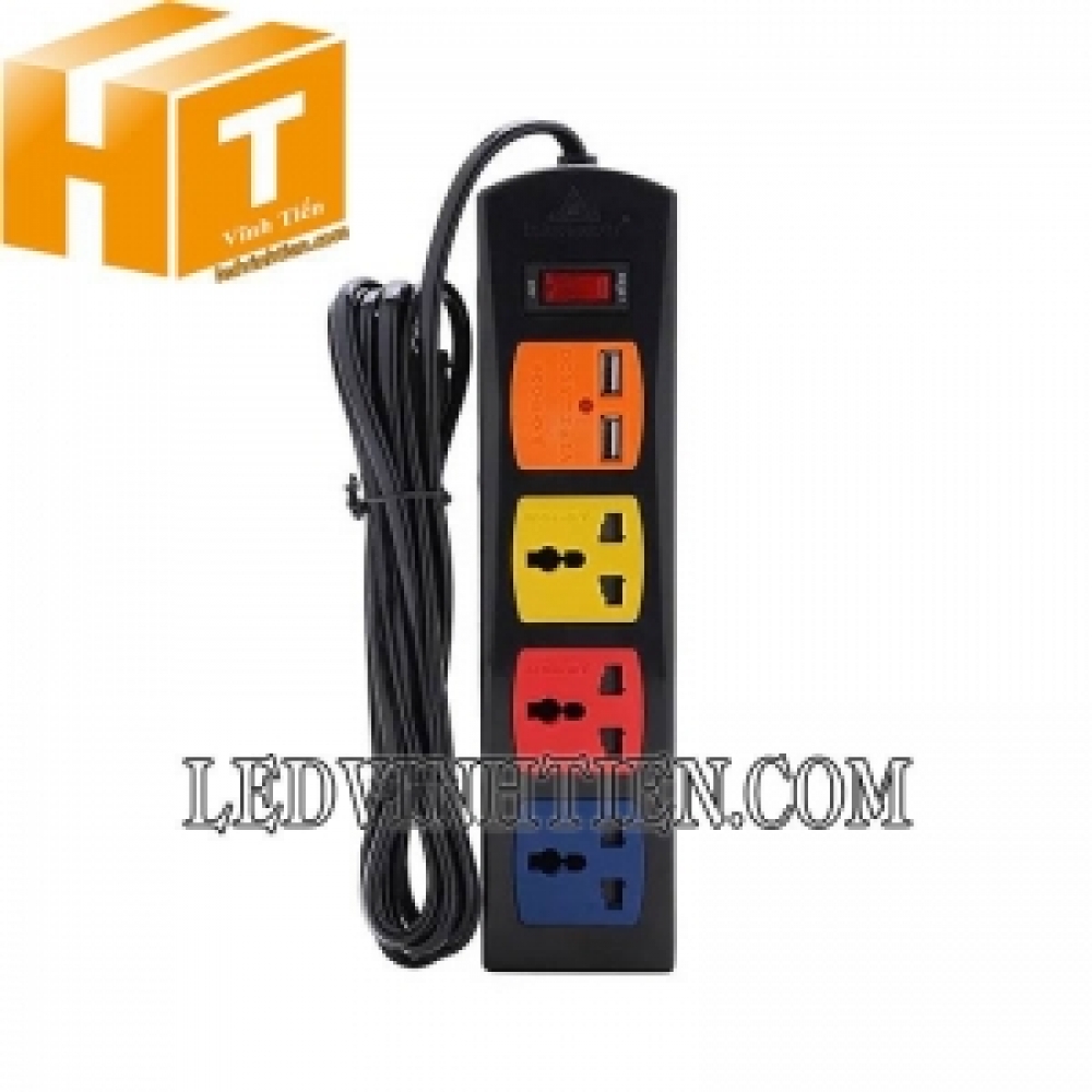 Ổ cắm 3 ổ 3 chấu kèm USB Robot Multi 3S3UC