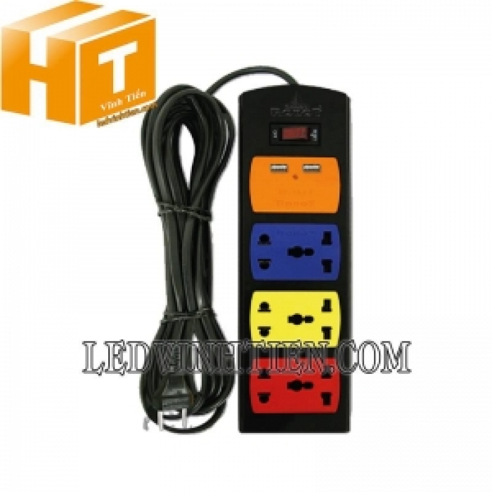 Ổ cắm 3 ổ 5 chấu kèm USB Robot Special 3S5U