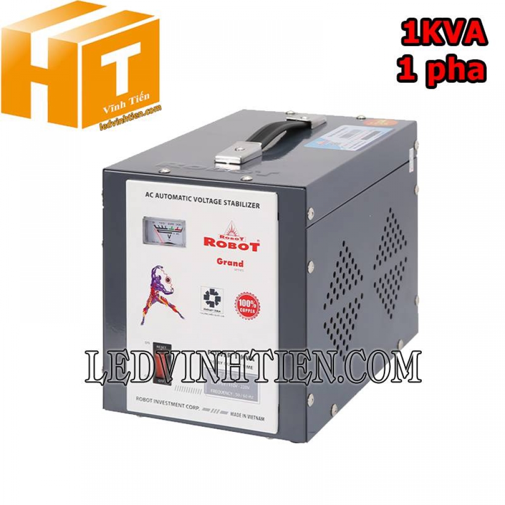 Ổn áp 1 pha 1KVA Robot Grand 90-250V
