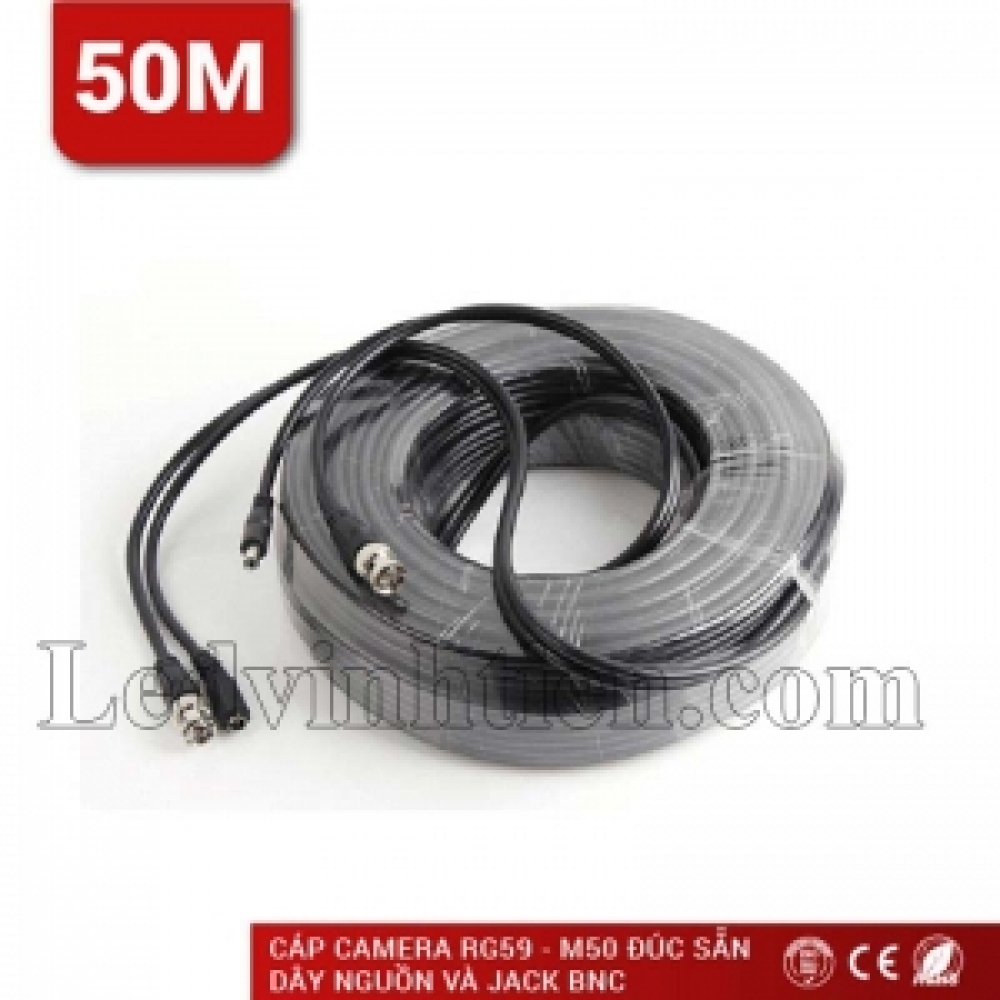 Cáp camera Golden Link RG59 đúc sẵn dây nguồn và jack BNC