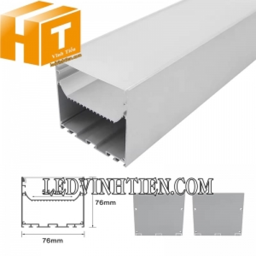 Thanh nhôm định hình U nổi 76x76mm