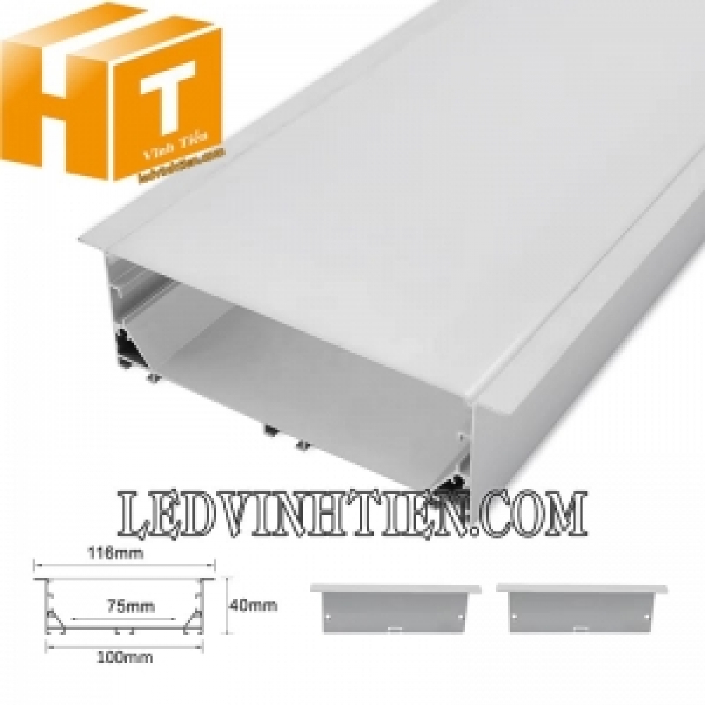 Thanh nhôm định hình YW âm 116x40mm