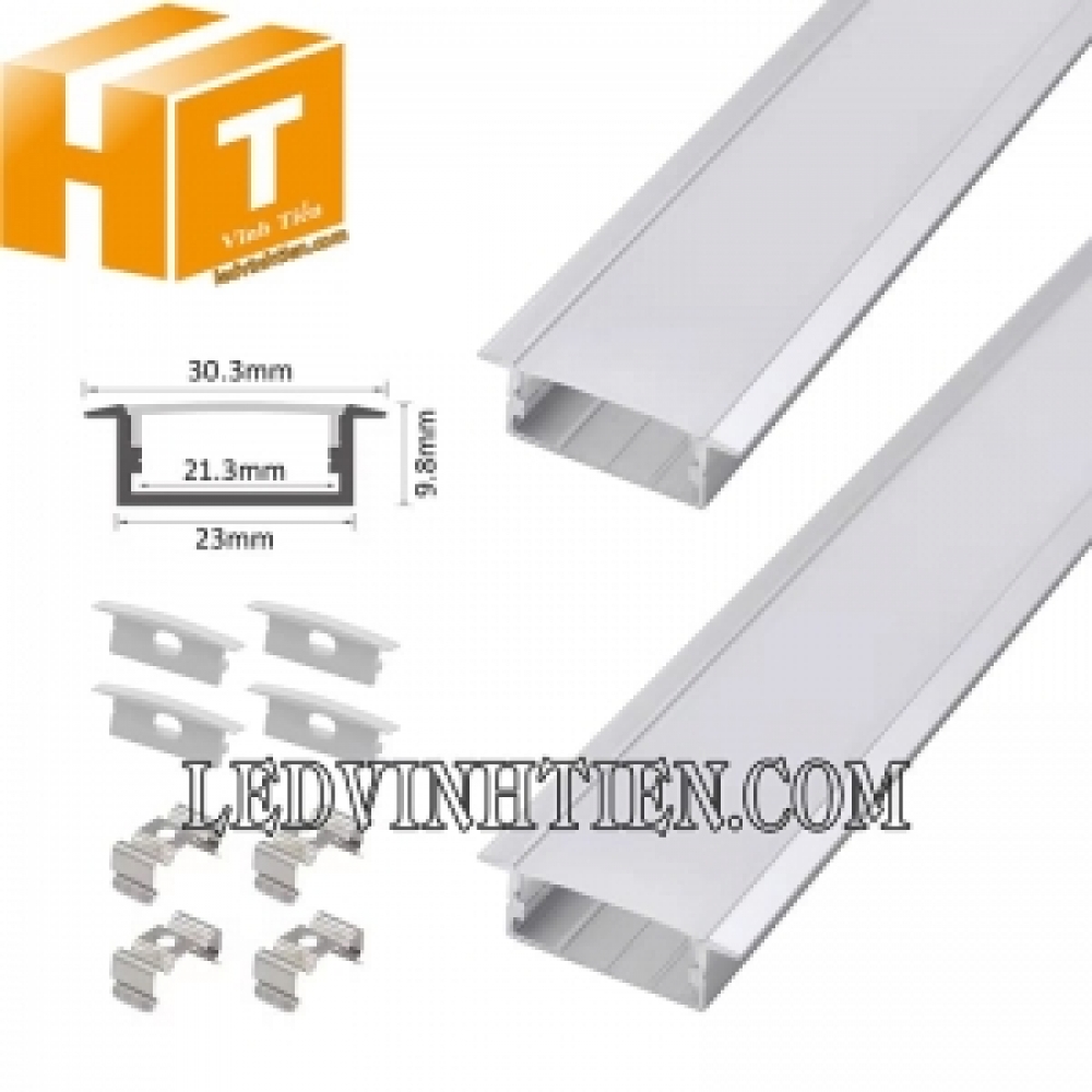 Thanh nhôm định hình YW âm 30x10mm