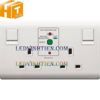 Ổ cắm đôi 3 chân 13A E82T25DRC_WE