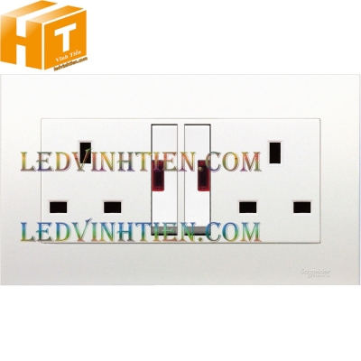 Ổ cắm đôi đa năng 3 chân 13A Schneider
