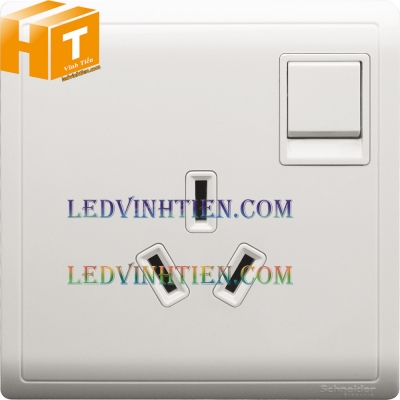 Ổ cắm đơn 3 chân 16A màu trắng Schneider