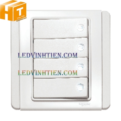 Bộ 4 công tắc dolly 1 chiều màu trắng Schneider