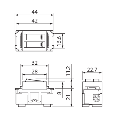 Công tắc đôi 1 chiều WNG5021W‑7 Panasonic