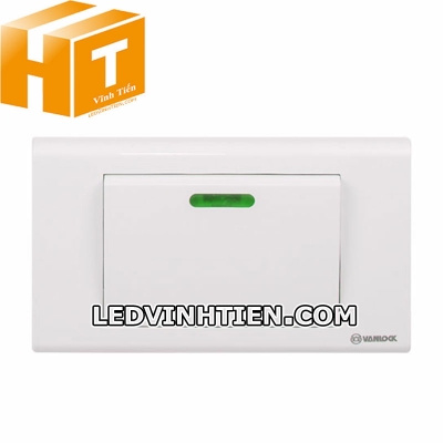 công tắc đơn 1 chiều đèn xanh Sino Vanlock