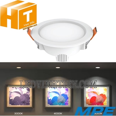 Đèn led downlight 3 màu DLE 12w