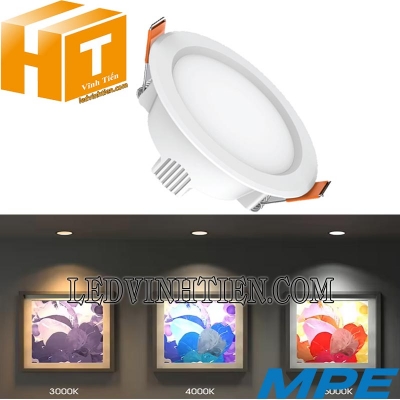 Đèn led downlight 3 màu DLE 6w