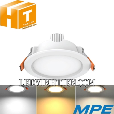 Đèn led downlight 3 màu DLE 7w