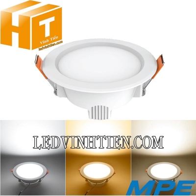 Đèn led downlight 3 màu DLE 9w