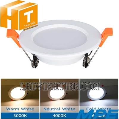 Đèn led downlight 3 màu DLT 9w