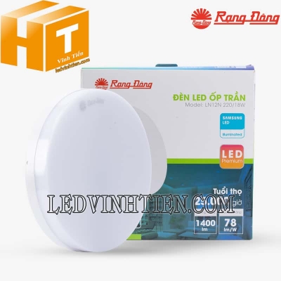 Đèn led Ốp trần Tròn LN12N 220/18W Rạng Đông