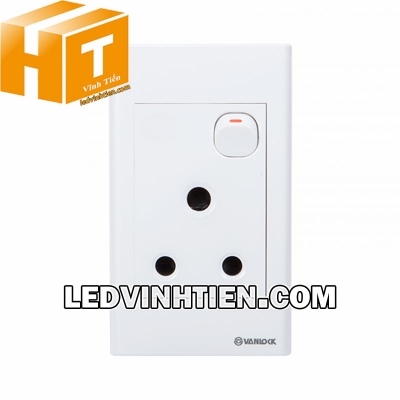 Ổ cắm 3 chấu tròn có đèn S1815N Sino Vanlock