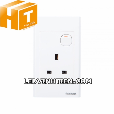 Ổ cắm 3 chấu vuông có công tắc S1813S Sino Vanlock
