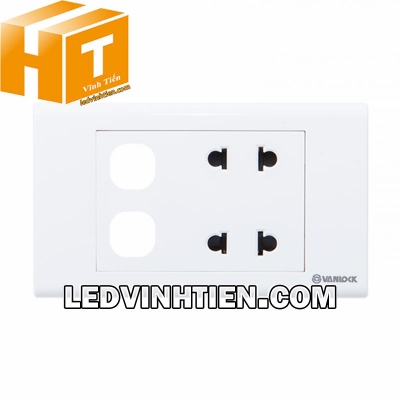 Ổ cắm đơn 2 chấu 2 lỗ S18UXX Sino Vanlock