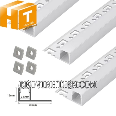 Thanh nhôm định hình âm giấu viền 33x13mm